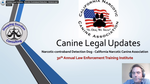 Canine Legal Updates Narcotic-Contraband Detection - Kmiecik