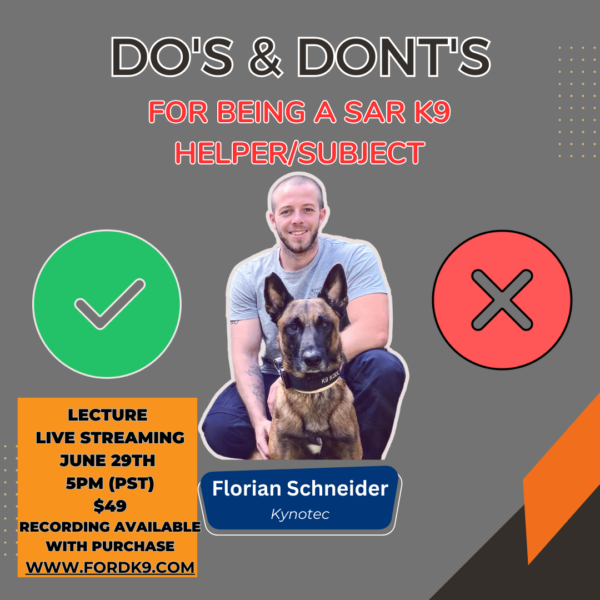 DOs and DONT's of being a SAR K9 Helper/Subject